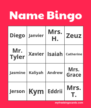 Edit bingo cards