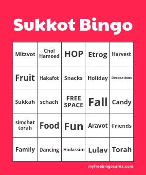 Sukkot Bingo