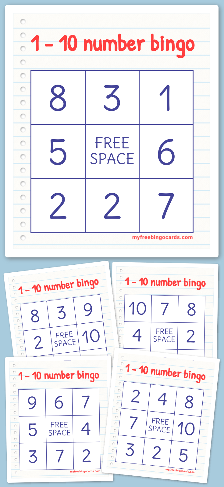 Virtual 1 - 10 number bingo for Free Printable Number Bingo 1 10