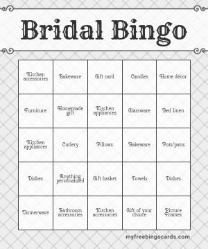 Print 100+ Bridal Bingo Cards