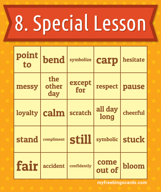 8. Special Lesson Bingo