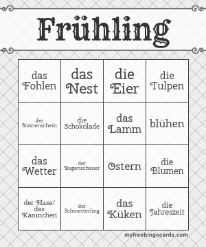 free printable and virtual german bingo cards and games