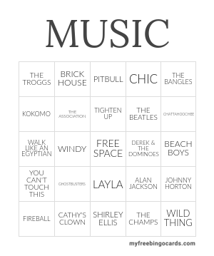 MUSIC BINGO