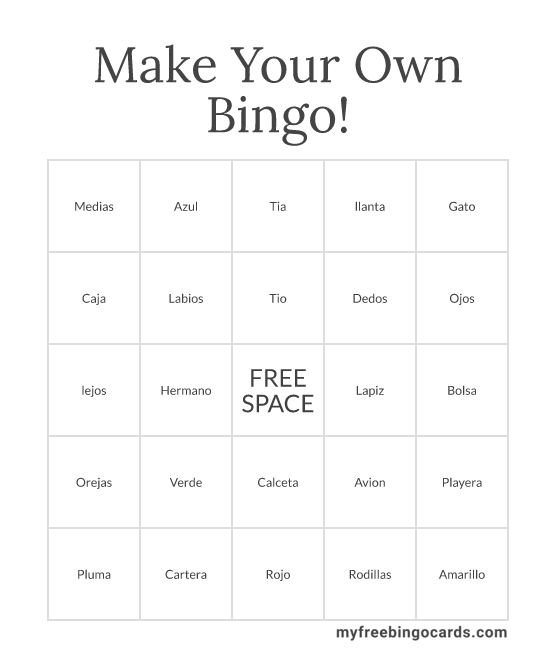 Make Your Own Bingo!