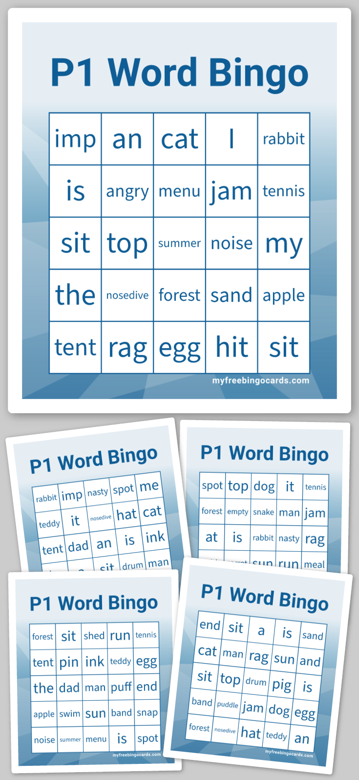 Virtual P1 Word Bingo