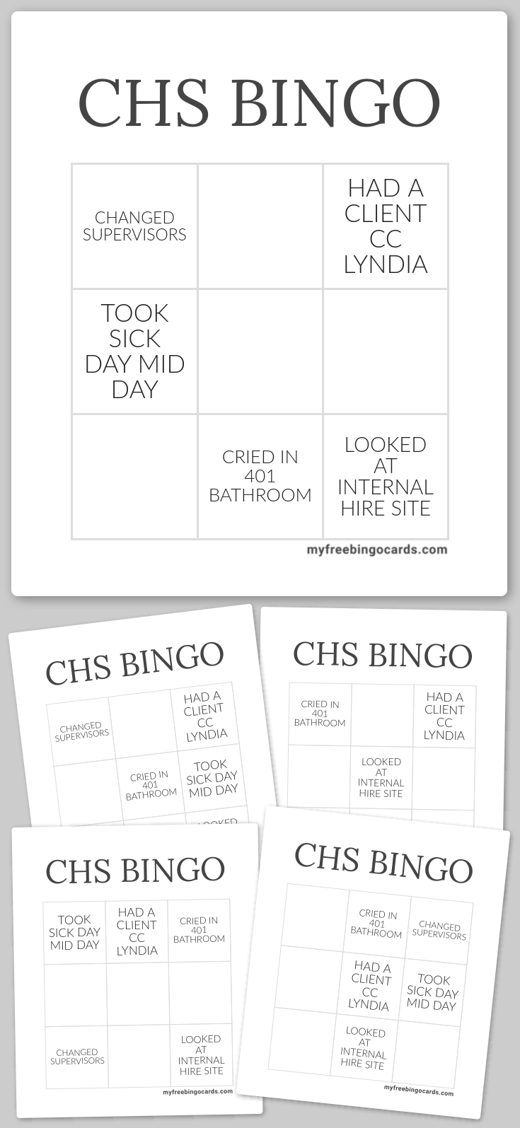 Virtual CHS BINGO