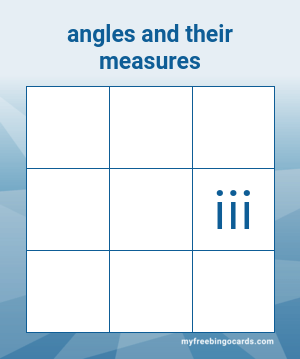 angles and their measures bingo