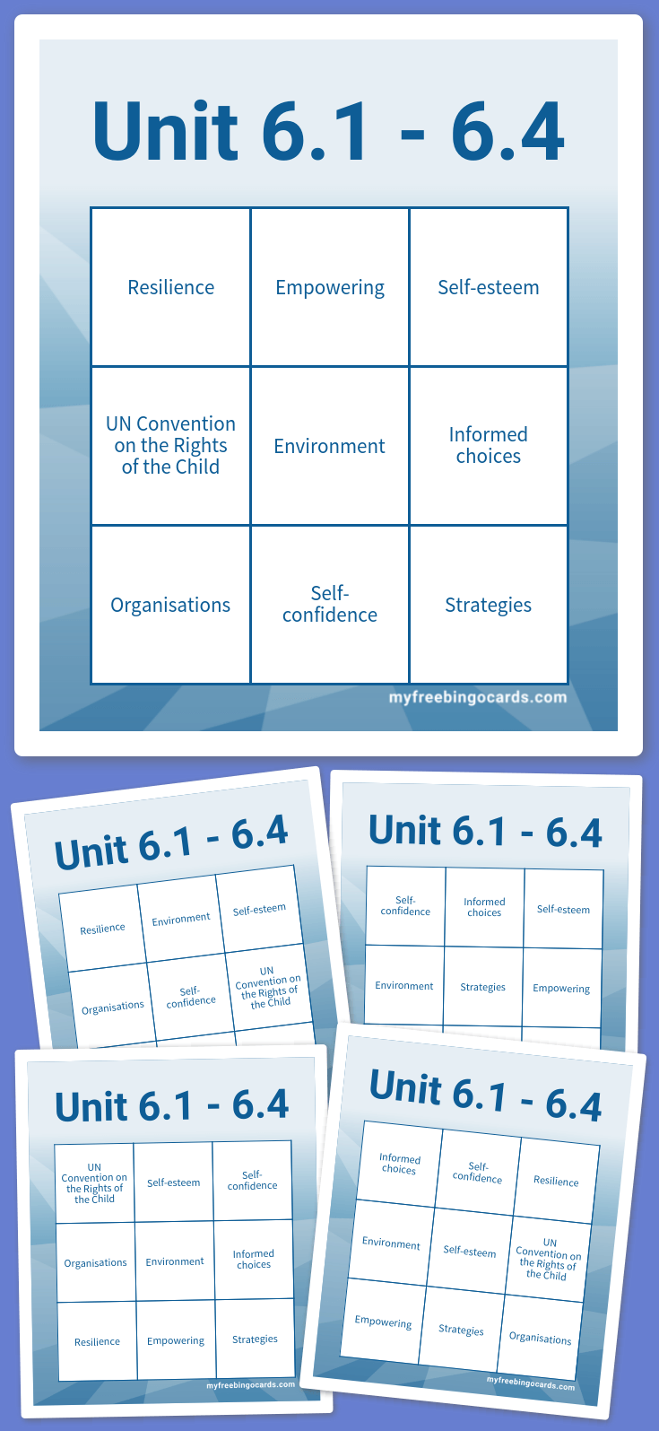 Virtual Unit 6.1 - 6.4 Bingo