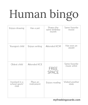 Human bingo