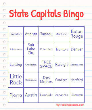 free printable and virtual geography bingo cards and games