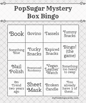 PopSugar Mystery Box Bingo