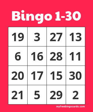 Bingo 1-30