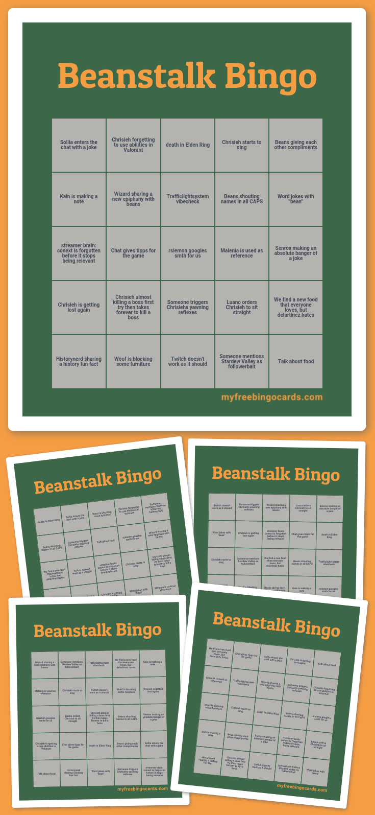 Virtual Beanstalk Bingo