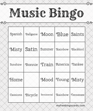 Print 100+ Music Bingo Cards