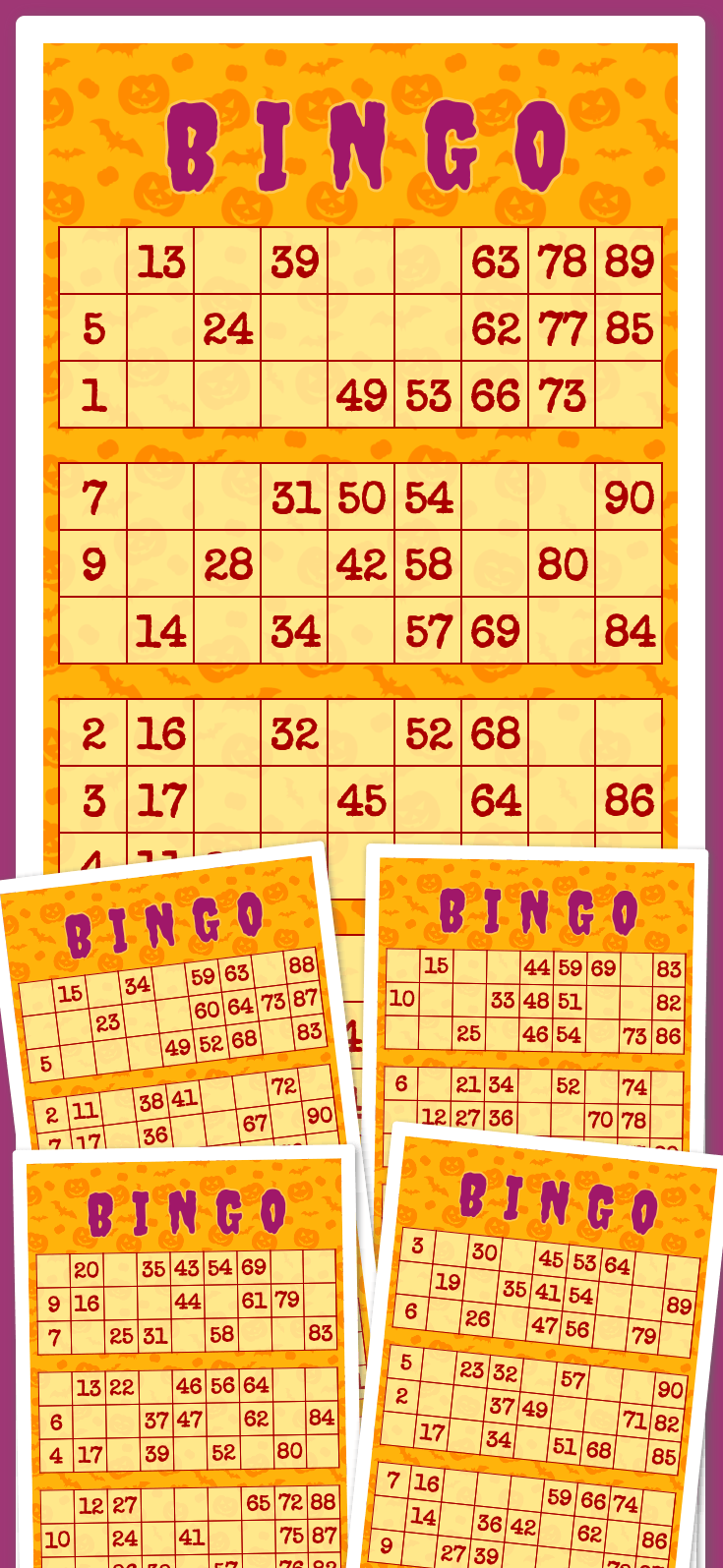 Virtual 190 Number Bingo