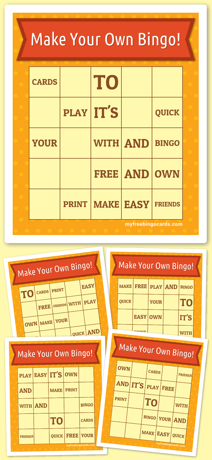 Virtual Make Your Own Bingo!