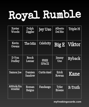 Print 100+ Royal Rumble Bingo Cards