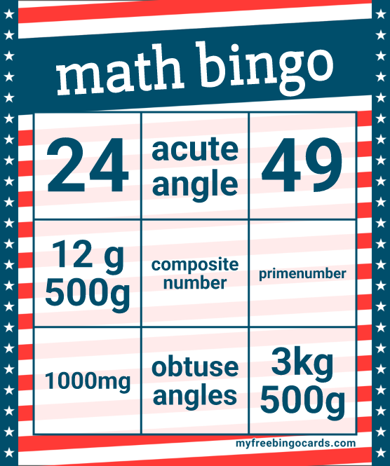math bingo