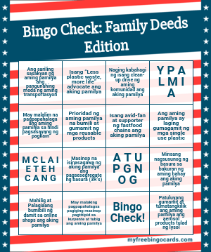 Bingo Check: Family Deeds Edition