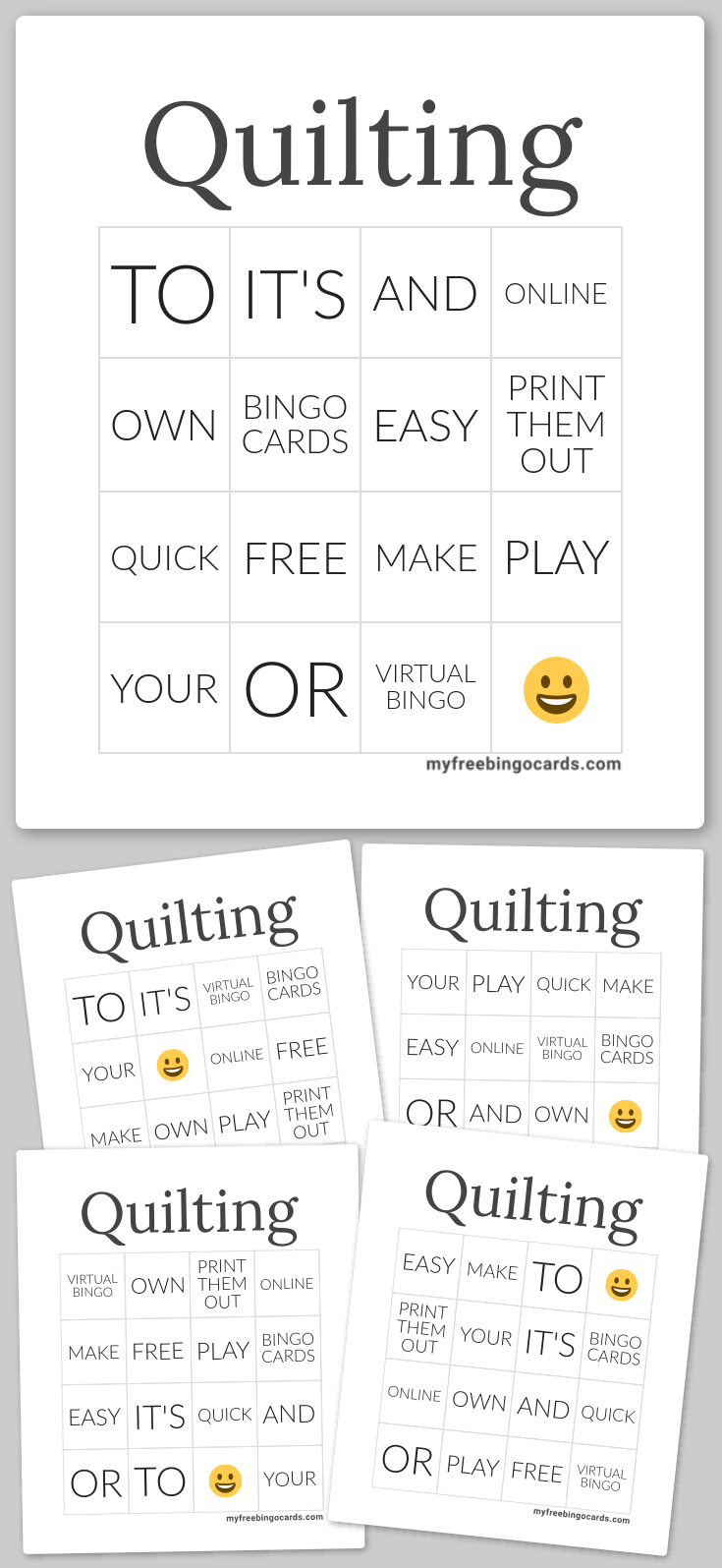 Virtual Quilting Bingo