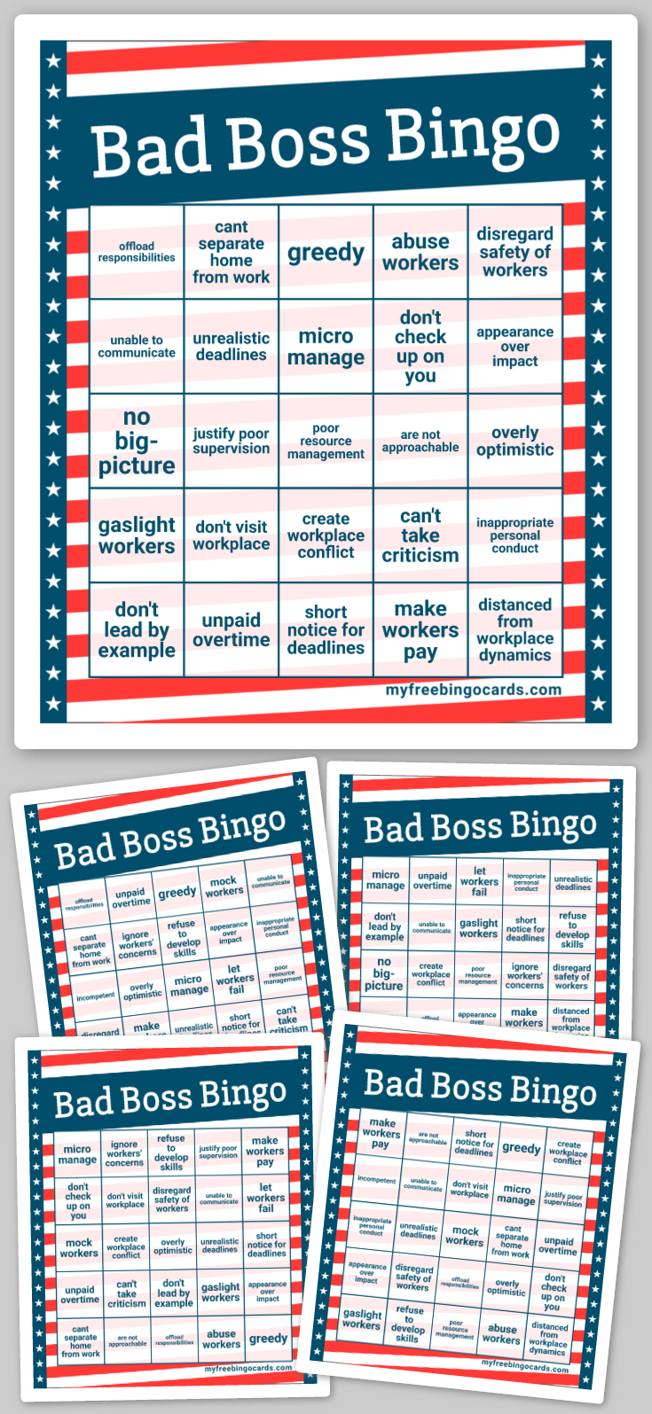 Virtual Bad Boss Bingo