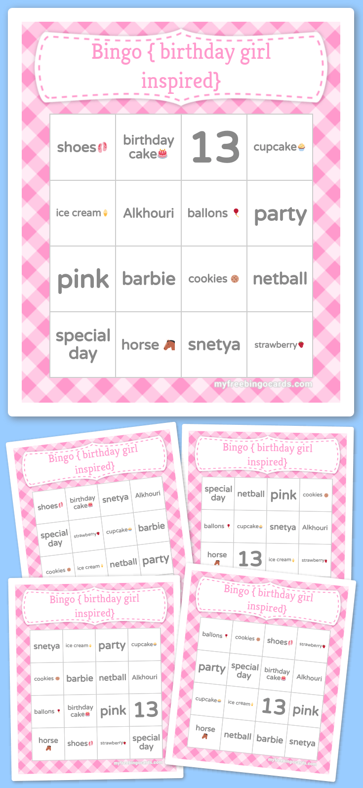 Virtual Bingo { birthday girl inspired}